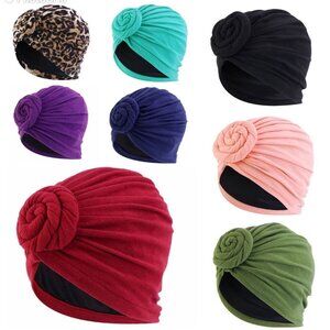 Turbans for Women Head Wraps Red Purple Blue Green Boho Floral Headbands Gift